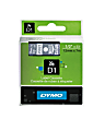 DYMO® D1 Electronic Label Maker Tape, 0.5" x 23', White Print/Clear Label 1 thumbnail image