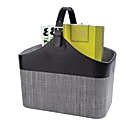 Realspace® Storage Linen Collection, Magazine Tote, 13"H x 8 1/2"W x 15"D, Gray/Black 1 thumbnail image