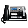 RCA 2-Line Corded Speakerphone With Caller ID/Call Waiting, Black/Silver