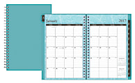 Blue Sky™ Wire-O Weekly/Monthly Planner, 5" x 8", 50% Recycled, Knightsbridge, January–December 2017