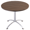 Iceberg® iLand 36"W Hospitality Table, Round, Brown/Chrome 1 thumbnail image