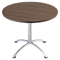 Iceberg® iLand Hospitality Table, Round, 36"W x 36"D, Brown/Chrome