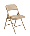National Public Seating Vinyl Upholstered Triple Brace Folding Chairs, Beige, Pack Of 40