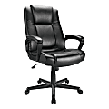 Realspace® Hurston Bonded Leather High-Back Executive Office Chair, Black, BIFMA Compliant 1 thumbnail image