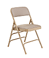 National Public Seating Upholstered Triple-Brace Folding Chairs, Beige, Set Of 40 Chairs
