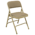 National Public Seating Fabric Upholstered Triple Brace Folding Chairs, 29 3/4"H x 18 3/4"W x 20 3/4"D, Beige, Pack Of 80