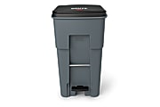 Rubbermaid® Commercial BRUTE® Rectangular Polyethylene Rollout Bin, Step-On, 65 Gallons, Gray 1 thumbnail image