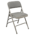 National Public Seating Fabric Upholstered Triple Brace Folding Chairs, 29 3/4"H x 18 3/4"W x 20 3/4"D, Gray, Pack Of 80