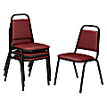 National Public Seating Standard Vinyl Padded Banquet Stack Chair, Burgundy/ Black, Pack Of 4