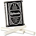 Quartet Alphacolor® Chalk Sticks, 3-1/4" x 3/8", Premium White, Box Of 12 Sticks