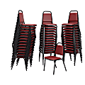 National Public Seating Standard Vinyl Padded Banquet Stack Chair, Burgundy/Black Pack Of 40