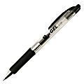 Avery® eGEL® Retractable Gel Pen, Medium Point, 0.7 mm, Acid-Free, Clear Barrel, Black, Pack Of 12
