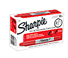 Sharpie® Twin-Tip Permanent Markers, Fine/Ultra Fine Points, Red, Pack Of 12 1 thumbnail image