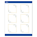 Avery® Print-To-The-Edge Labels With Sure Feed® Technology, S00-DN6-PRWMP10, Square, 3" x 3", Matte White, Preprinted Green Florals with Gold Dots Design, Pack Of 60 1 thumbnail image