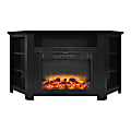 Cambridge® Stratford Electric Corner Fireplace With Enhanced Fireplace Display, Black Coffee