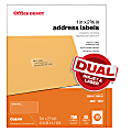 Office Depot® Brand Clear Inkjet/Laser Address Labels, 505-O004-0002, 1" x 2 5/8", Pack Of 750