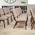 Flash Furniture HERCULES Church Chair With Book Rack, Beige/Copper Vein 1 thumbnail image
