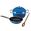 Vita® 4-Piece Steel Nonstick Beginner’s Cookware Set, Blue