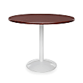 OFM Orbit Table, Round, 36", Mahogany/White