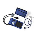 Medline Compli-Mates Dual-Head Aneroid Sphygmomanometer Combination Kit, Adult, Royal Blue