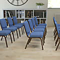 Flash Furniture HERCULES Series 21"W Stackable Church Chair, Blue/Goldvein 1 thumbnail image