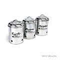 Mind Reader 3-Piece Garlic, Onion And Potatoes Canister Set, 7 1/4"H x 5 1/2"W x 5 1/2"D, Silver