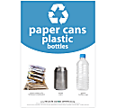 Recycle Across America Paper, Cans And Plastic Standardized Recycling Label, PCP-1007, 10" x 7", Light Blue 1 thumbnail image