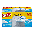 Glad ForceFlex Tall Kitchen Drawstring Trash Bags, 0.78 mil, Fresh Clean with Febreze Freshness - 13 gal Capacity - 78361CT, 40-Pack 1 thumbnail image