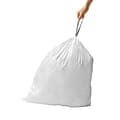 simplehuman Custom-Fit 1.18-mil Can Liners, Code P, 13-16 Gallons/50-60L, White, Bulk Pack Of 200 1 thumbnail image