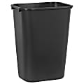 Rubbermaid® Durable Rectangular LLDPE Wastebasket, 10.25 Gallons, 20"H x 15-1/2"W x 11"D, Black