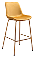 Zuo Modern Tony Bar Chair, Yellow/Gold