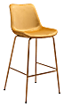 Zuo Modern Tony Bar Chair, Yellow/Gold 1 thumbnail image