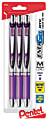 Pentel® EnerGel® Deluxe RTX Gel Pens, Medium Point, 0.7 mm, Assorted Barrels, Violet Ink, Pack Of 3