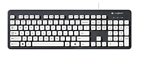 Logitech® K310 Washable Keyboard, Black/White