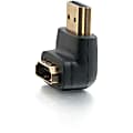 C2G HDMI to HDMI Adapter - 90° Down - Male to Female - HDMI adapter - HDMI male to HDMI female - black - 90° connector 1 thumbnail image