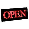 Newon Slim Lighted "Open" Sign, 5 7/8"H x 13 1/4"W x 1"D, Red
