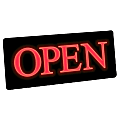 Newon Slim Lighted "Open" Sign, 5 7/8"H x 13 1/4"W x 1"D, Red 1 thumbnail image
