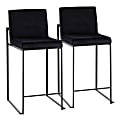 LumiSource Fuji Contemporary Counter Stools, Black, Set Of 2 Stools