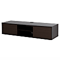 South Shore Agora 56" Wide Wall Mounted Media Console, Chocolate/Zebrano 1 thumbnail image