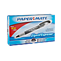 Paper Mate® Liquid Expresso® Porous Point Pens, Fine Point, 0.8 mm, Clear Barrel, Black Ink, Pack Of 12