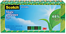 Scotch Magic Greener Tape, Invisible, 3/4 in x 900 in, 24 Tape Rolls, Clear, Home Office and School Supplies