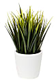 Realspace™ 8-1/2” Artificial Grass Potted Plant, 8-1/2”H x 3-1/2”W x 3-1/2”D, Green/White 1 thumbnail image