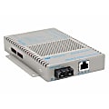 Omnitron OmniConverter 10/100/1000 PoE Gigabit Ethernet Fiber Media Converter Switch RJ45 SC Multimode 550m - 1 x 10/100/1000BASE-T; 1 x 1000BASE-SX; Univ. AC Powered; Lifetime Warranty