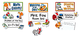 Carson-Dellosa Playful Foxes Curriculum Signs Bulletin Board Set, Multicolor, Grades K-5