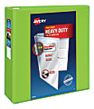 Avery® Heavy-Duty View 3-Ring Binder With Locking One-Touch EZD™ Rings, 4" D-Rings, 43% Recycled, Chartreuse