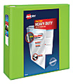 Avery® Heavy-Duty View 3-Ring Binder With Locking One-Touch EZD™ Rings, 4" D-Rings, 43% Recycled, Chartreuse 1 thumbnail image