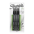 Sharpie® Pens, Medium Point, 1.0 mm, Silver Barrels, Black Ink, Pack Of 4 1 thumbnail image