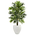 Nearly Natural Areca Palm 48”H Artificial Tree With Planter, 48”H x 26”W x 26”D, Green/White