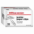 Office Depot® Brand Paper Clips, Jumbo, Silver, Box Of 100