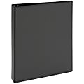 Just Basics® View 3-Ring Binder, 1" Round Rings, Black 1 thumbnail image